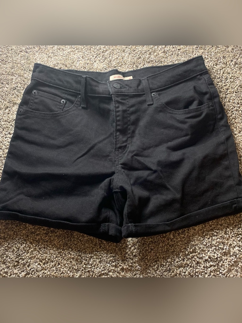 Women's Levi’s Black Denim Roll-Hem Shorts